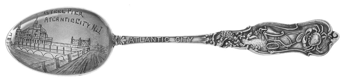 States & Cities Souvenir Spoons (Sterling) New Jersey Five O'Clock Spoon by Codding Bro&Heilborn-1