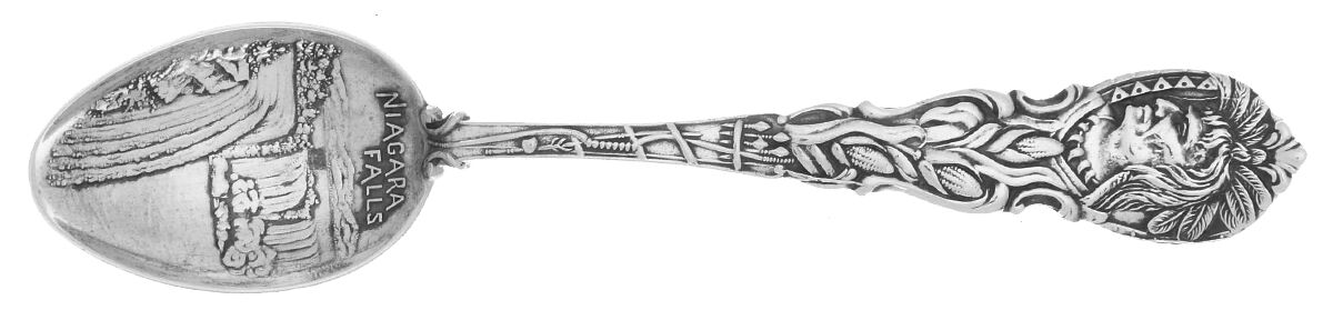 States & Cities Souvenir Spoons (Sterling) New York Demitasse Spoon by Codding Bro&Heilborn-1
