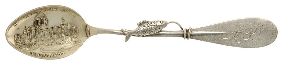 States & Cities Souvenir Spoons (Sterling) Minnesota Demitasse Spoon by Codding Bro&Heilborn-1