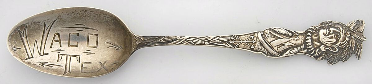 States & Cities Souvenir Spoons(Sterling) Texas Teaspoon by Baker Manchester-1