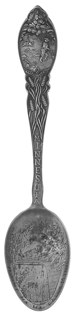 States & Cities Souvenir Spoons(Sterling) Minnesota Five O'Clock Spoon by Baker Manchester-1