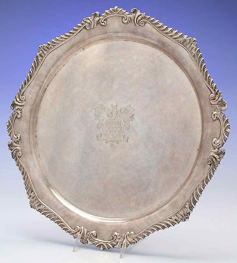 BIR24 (Sterling, Hollowware) 18" 4 Toed Round Tray by Birks Silver-1