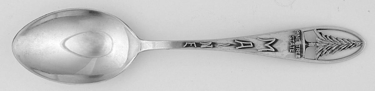 States & Cities Souvenir Spoons(Sterling) Maine Teaspoon by Bates & Klinke Inc-1