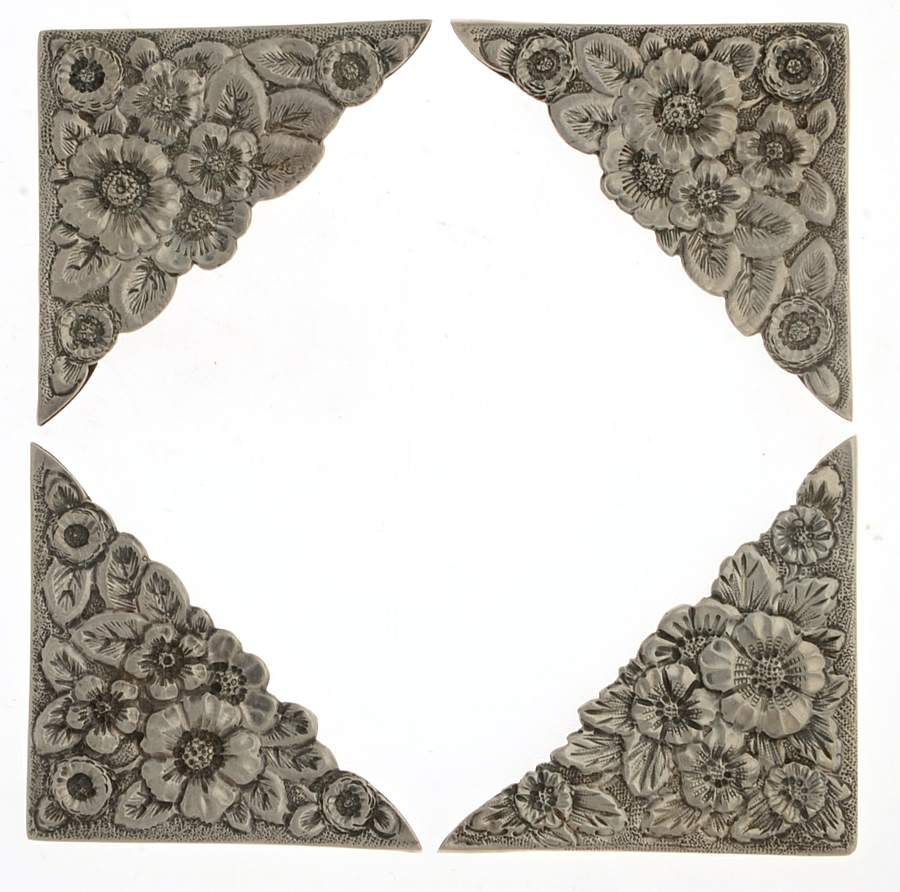 Repousse (Sterling, Hollowware) Silver Corners for Desk Pad - Set of 4 by Black Starr & Frost-1