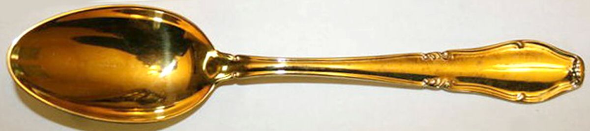 Nymphenburg Gold  Solid Smooth Casserole Spoon by Bruckmann & Sohne-1