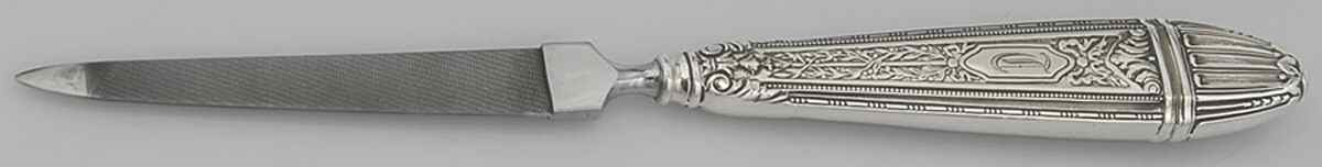 1500-Engraved (Sterling, Hollowware) Hollow Handle Nail File by R. Blackinton & Co-1