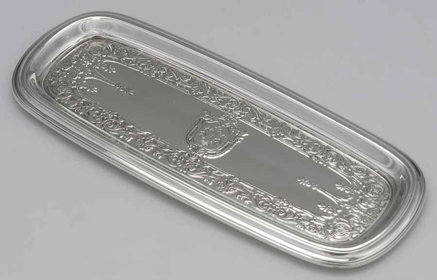 1500-Engraved (Sterling, Hollowware) Nail Buffer Tray by R. Blackinton & Co-1