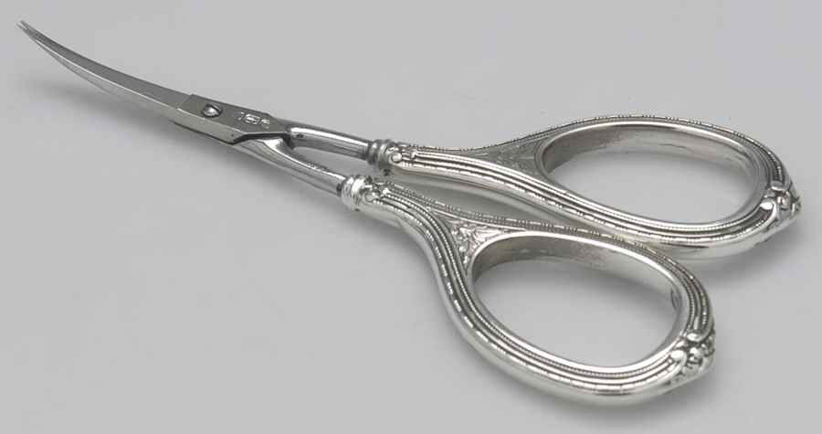 1500-Engraved (Sterling, Hollowware) Manicure Scissors by R. Blackinton & Co-1