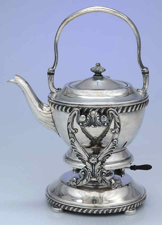 8312 (Silverplate, Hollowware) Kettle, Stand & Burner by Bernard Rice's Sons-1