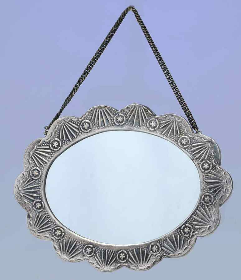 B1D1 (Sterling, Hollowware) 4" H X 5" L Wall Mirror by Bedo-1