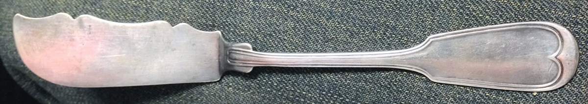 Coin Silver Flatware Flat Handle Master Butter Knife by Bigelow Bros. & Kennard-1