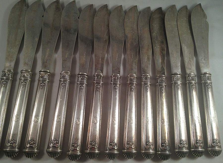 BTX1 (Sterling) Individual Fish Knife with Stainless Blade by Boin Taburet-1