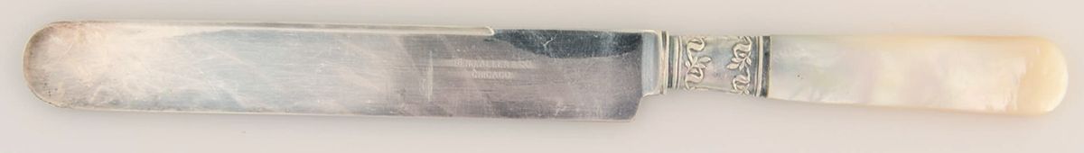 Pearl Handle (Sterling Bolster) Old French Hollow Knife by Benjamin Allen & Co-1