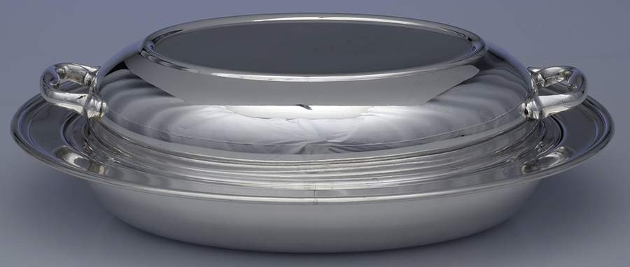 Silverplate Hollowware Double Vegetable Bowl by Burche-1