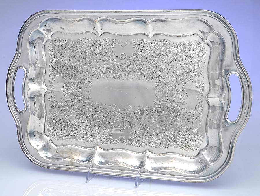 Silverplate Hollowware 18" Rectangular Platter by Burche-1