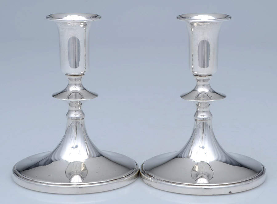 2962 (Sterling, Hollowware) Pair of Weighted Candleholders by Baldwin & Miller-1