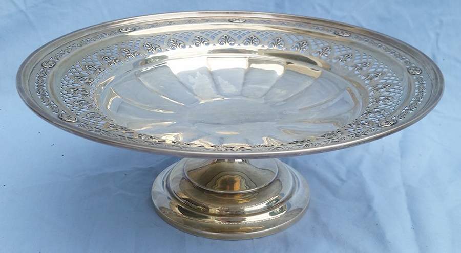 83-8270 (Sterling, Hollowware) 10" Round Pedestal Centerpiece by Black Starr & Frost-1