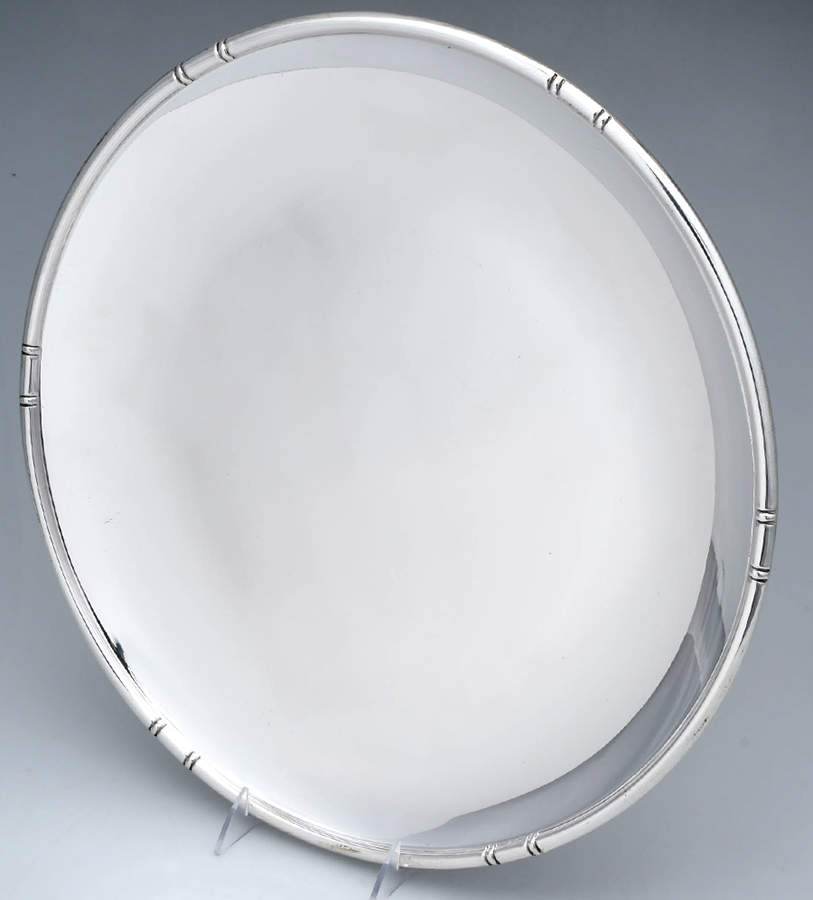 Bamboo (Sterling, Hollowware) 16" Round Tray by Baldwin & Miller-1
