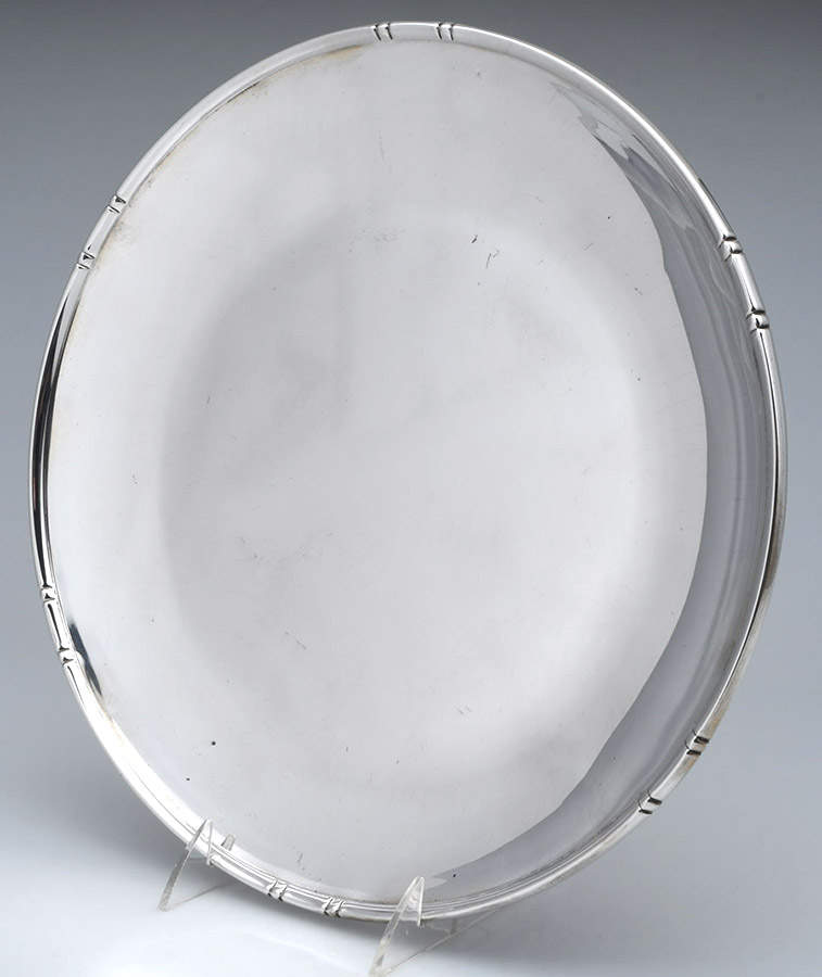 Bamboo (Sterling, Hollowware) 12" Round Tray by Baldwin & Miller-1