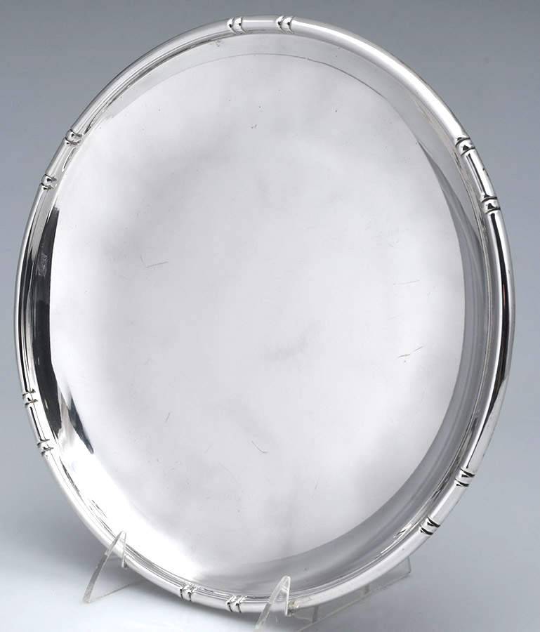 Bamboo (Sterling, Hollowware) 10" Round Tray by Baldwin & Miller-1