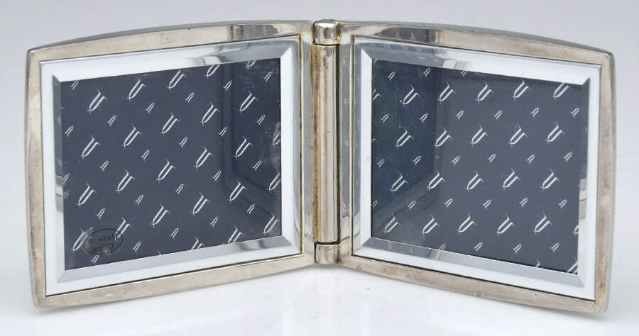 BY1 (Silverplate, Hollowwware) Double Frame Holds 2" X 3" Pictures by Bey-Berk-1