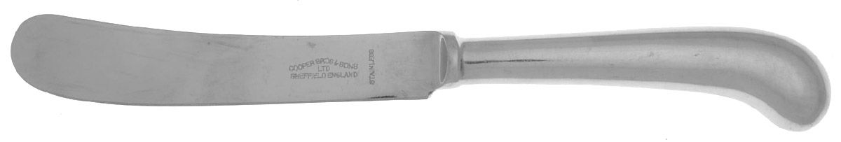 Queen Anne (Stainless, Glossy) Hollow Pistol Handle Butter Spreader by Cooper Bros & Sons-1