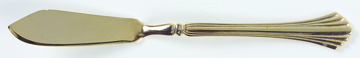 Gold Tracy (Gold Electroplate, China, Korea) Flat Handle Master Butter Knife by Cambridge Silver-1