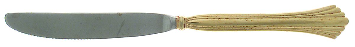Gold Tracy (Gold Electroplate, China, Korea) Modern Solid Knife by Cambridge Silver-1