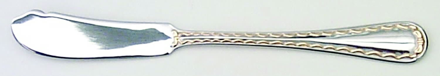 Dior Ribbon Gold (Stainless, Gold Accent) Flat Handle Master Butter Knife by Christian Dior-1