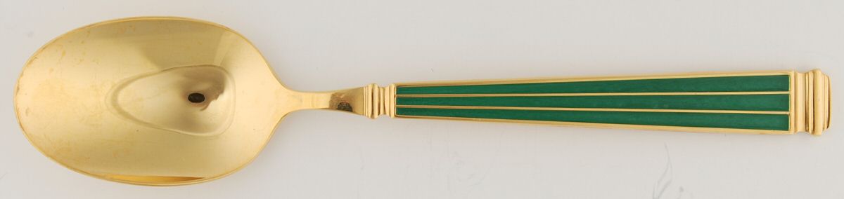 Regence-Malachite (Gold Electroplate) Place/Oval Soup Spoon by Christian Dior-1