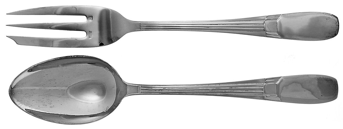 Raspail (Silverplate) (2 Pc) Solid Salad Set by Chambly-1