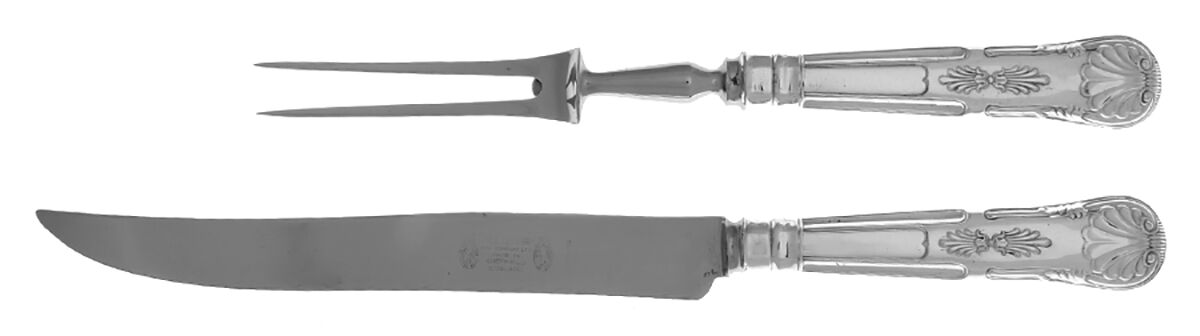 Kings (Silverplate) Large 2-Piece Roast Carving Set w/Stainless Blade by Cheltenham & Co Ltd-1