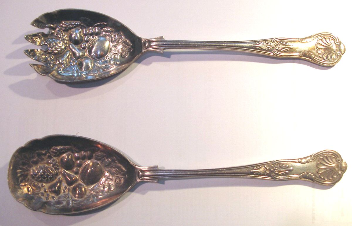 Kings (Silverplate) (2 Pc) Solid Salad Set by Cheltenham & Co Ltd-1
