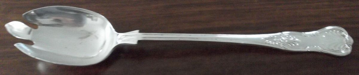 Kings (Silverplate) Oversize Solid Salad Servng Fork by Cheltenham & Co Ltd-1
