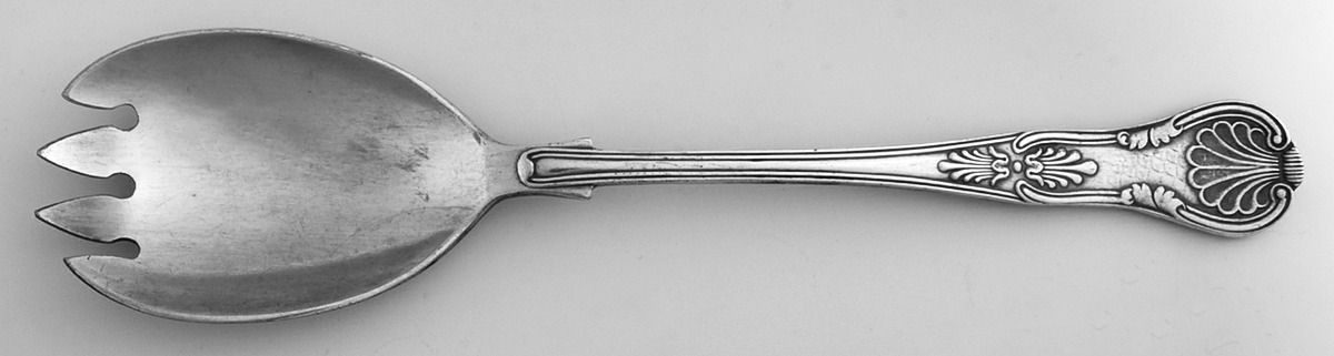 Kings (Silverplate) Solid Salad Serving Fork by Cheltenham & Co Ltd-1