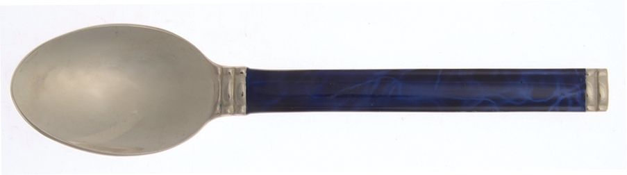 Opera-Lacquer Blue (Stainless, Blue) Place/Oval Soup Spoon by Jean Couzon-1