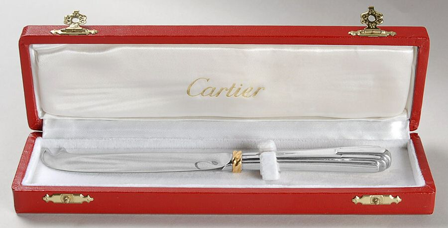 De Louis Cartier (Sterling) Cheese Knife & Cartier Box by Cartier-1