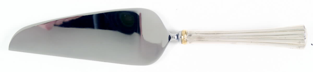Des Must (Sterling, Gold Accent) Pie & Cake Server with Stainless Blade by Cartier-1