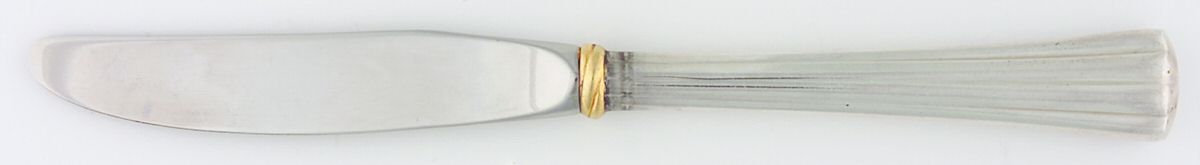Des Must (Sterling, Gold Accent) Modern Hollow Butter Spreader (Stainless) by Cartier-1