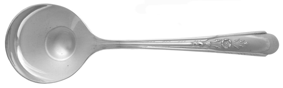 Crosby (Silverplate, 1935) Round Bowl Soup Spoon (Bouillon) by Crosby Silver-1