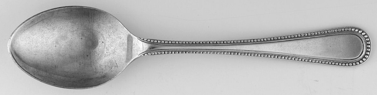 Bead (Sterling) Teaspoon by R. Carrs (England)-1
