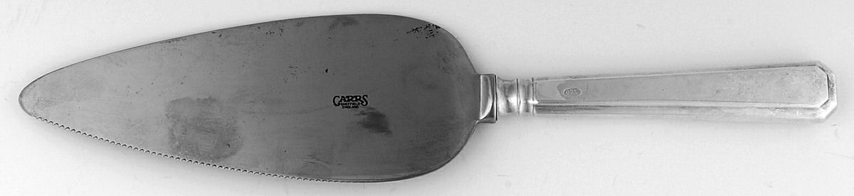 Grecian (Sterling) Pie Server with Stainless Blade by R. Carrs (England)-1