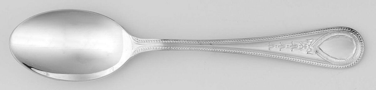 Victorian Bead (Sterling) Dessert/Oval Soup Spoon by R. Carrs (England)-1