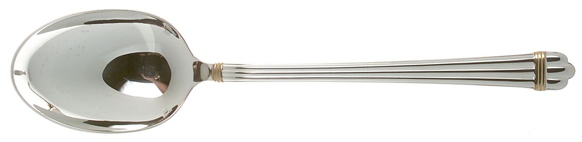 Aria Gold (Silverplate, Gold Accent) Solid Serving Spoon by Christofle France-1