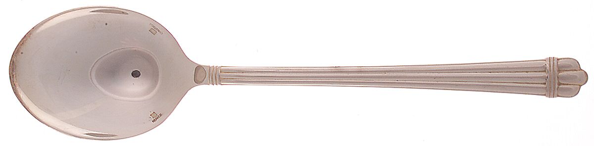 Aria Gold (Silverplate, Gold Accent) Solid Salad Serving Spoon by Christofle France-1