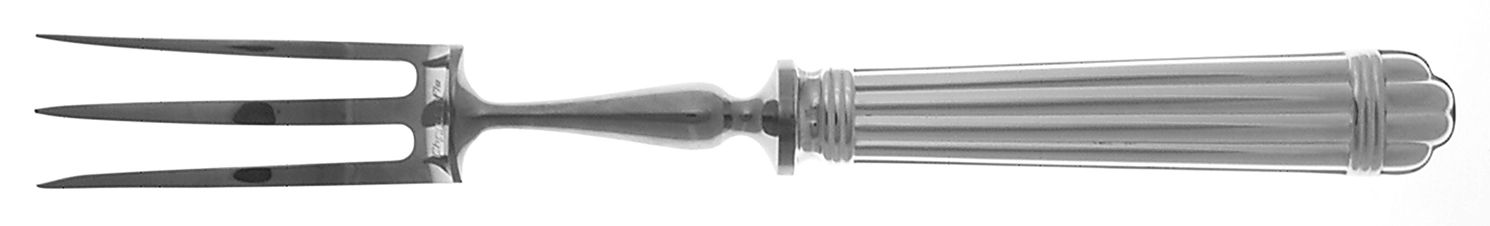 Aria (Silverplate, 1984) Large Stainless-Prong Roast Carving Fork by Christofle France-1