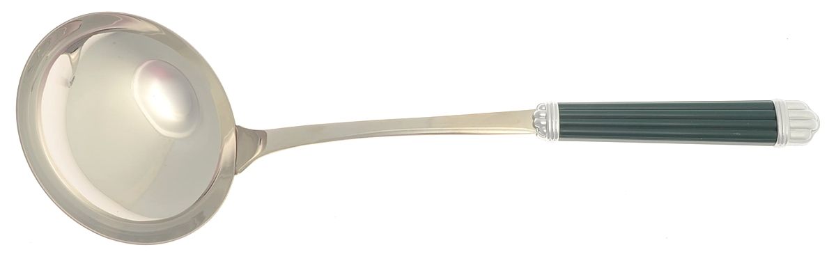 Aria-Green (Stainless) Solid Soup Ladle by Christofle France-1