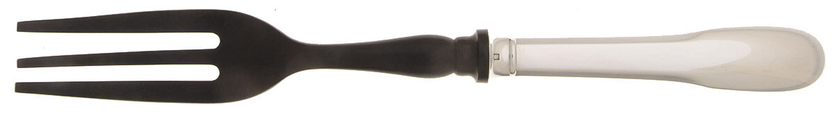 Cluny (Silverplate, 1963) Salad Serving Fork with Wooden Prongs by Christofle France-1
