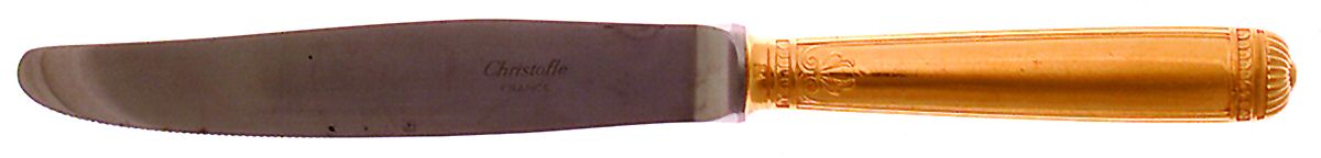 Malmaison-Gold (Gold Electroplate) Modern Hollow Knife by Christofle France-1