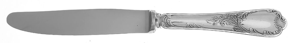 Marly (Silverplate, Satin Handle) Pastry Knife with Stainless Blade by Christofle France-1